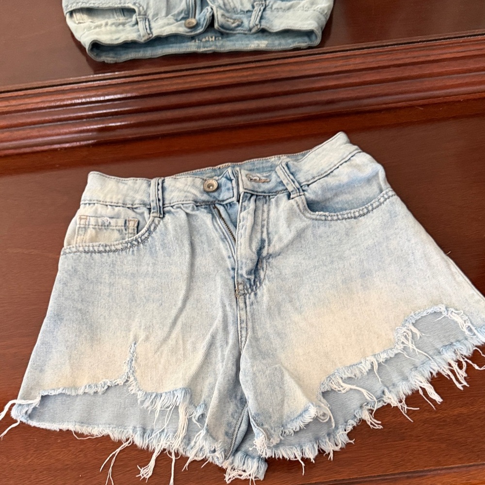 Rewash Light Blue Frayed Jean Shorts